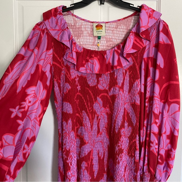 🥭 FARM RIO living nature burgundy mini dress - Picture 8 of 10